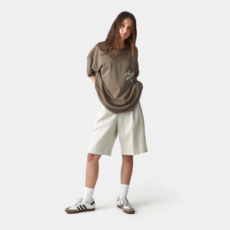 High School Muddy Brown Oversized Tee - Eme Studios